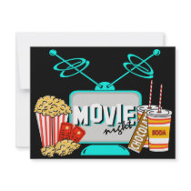 Movie Night Birthday Party Celebration Personalized Announcement