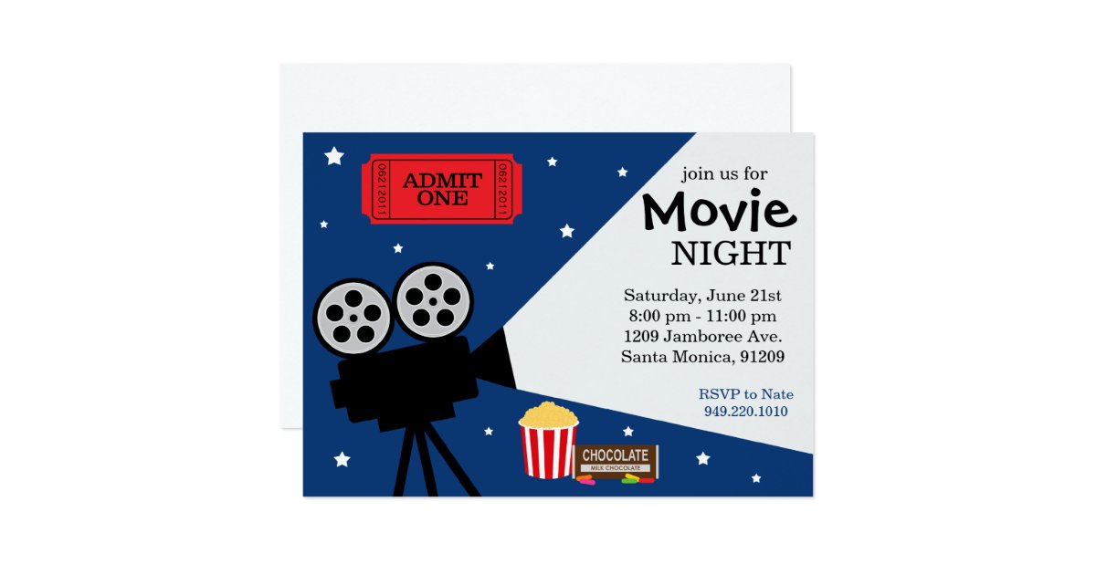 Movie Night Invitation | Zazzle