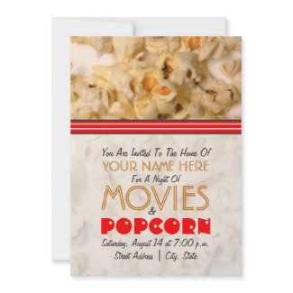 Movie Night Invitation - Popcorn invitation