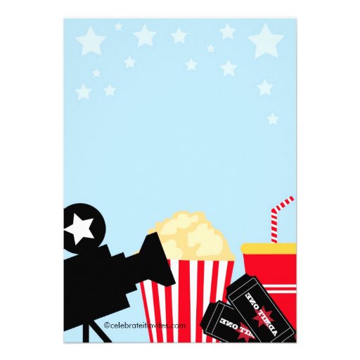Movie Night Kids Birthday Party Invitation