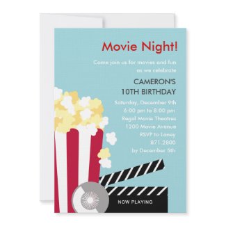Movie Night Party Invitation invitation