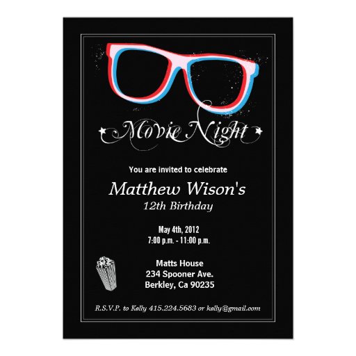 Movie Night Personalized Announcements