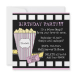 Movie Night-Popcorn Film Strip Invites