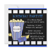 Movie Night-Popcorn Film Strip Invite