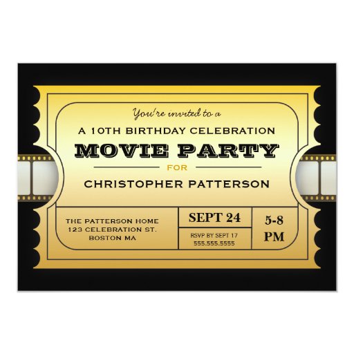 <strong>Print Custom Invitations</strong> for Your Event - UK <strong>Ticket</strong> Printing Movie ticket invitation template