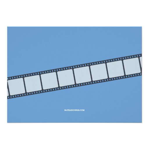 Movie Party Birthday Party Admission Ticket | Blue Personalized Announcement