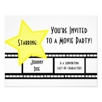 Movie Party Personalized Announcement