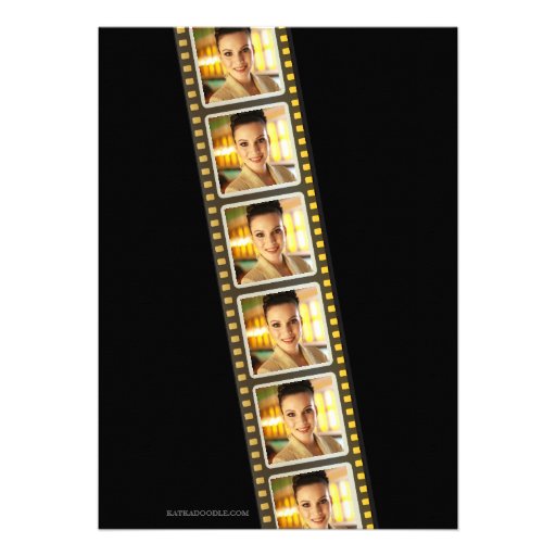 Movie Party Program Golden Admission Ticket Personalized Invitations