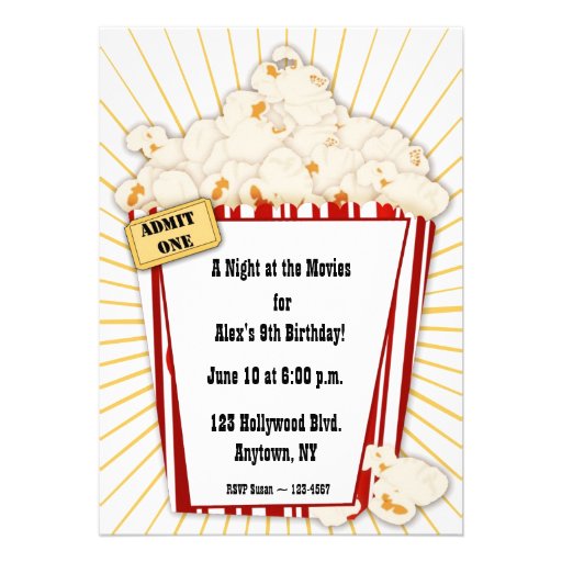 453+ Popcorn Invitations, Popcorn Announcements &amp; Invites | Zazzle