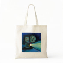 Movie projector colorful expressive painting art canvas bags