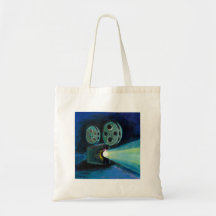 Movie projector colorful expressive painting art canvas bags