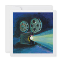 Movie projector colorful expressive painting art personalized announcements