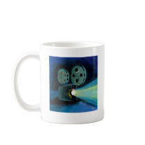 Movie projector colorful expressive painting art mug