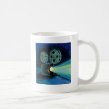 Movie projector colorful expressive painting art mug