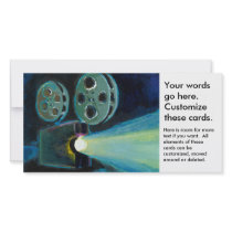 Movie projector colorful expressive painting art custom photo card