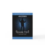 Movie Star Bar Mitzvah in Black Blue Thank You Card