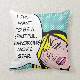 Movie Star Pop Art Throw Pillow