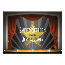Movie Star Sweet Sixteen Custom Invitations