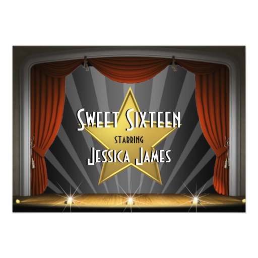 Movie Star Sweet Sixteen Custom Invitations