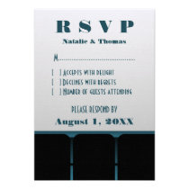Movie Theater Response Card, Blue invitations
