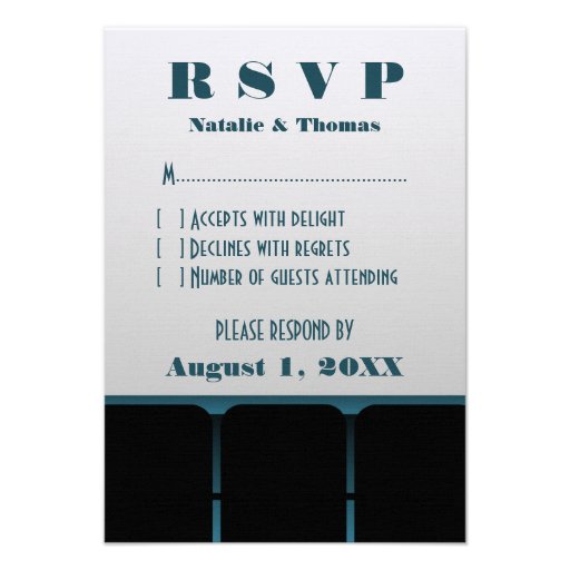 Movie Theater Response Card, Blue Personalized Invitations
