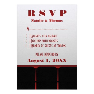 Movie Theater Response Card, Red Announcements