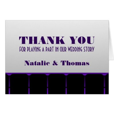 Movie Theater Thank You Card, Purple Card