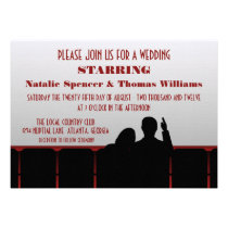 Movie Theater Wedding Invite, Red invitations