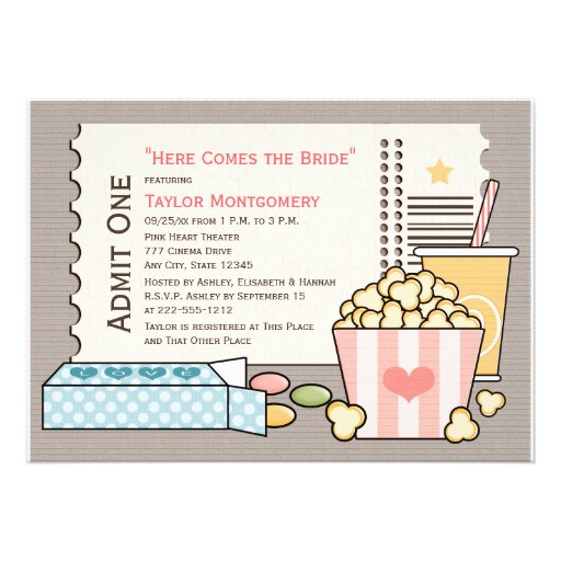 Movie Themed Bridal Shower Invitations