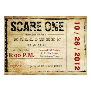 Movie Ticket Halloween Invitation