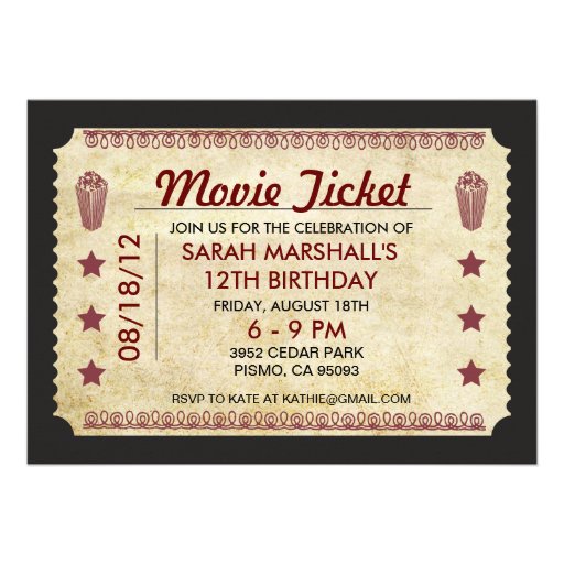 Movie Ticket Invitation