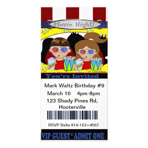 Movie Ticket Invitation Photo Greeting Card