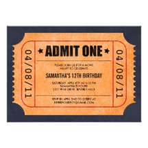 Movie Ticket Invitations