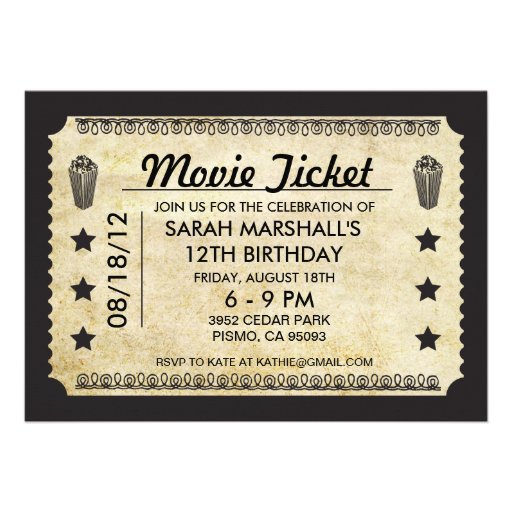 Movie Ticket Invite
