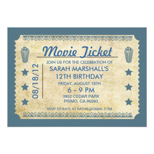Movie Ticket Invites