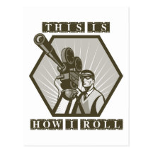 movie tv film camera director postcards