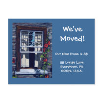 MOVING ANNOUNCEMENT, Window in Pastel postcards by joyart MOVING ANNOUNCEMENT, Window in Pastel postcards