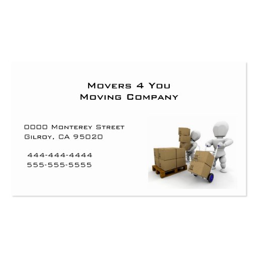 Moving Co. Business Card (back side)
