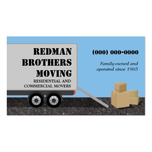 Moving Company Business Card (front side)