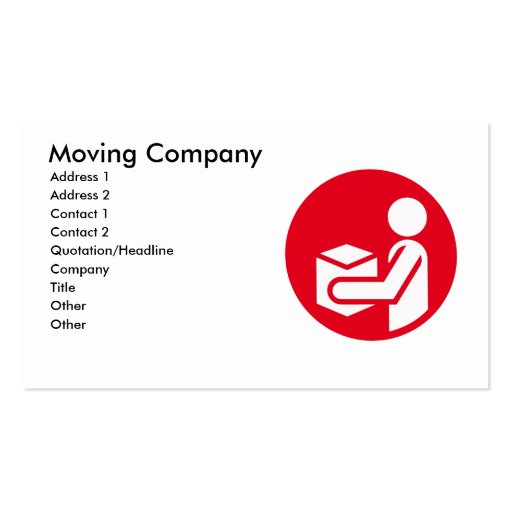moving company business card