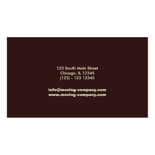 Moving Company Business Card Template (back side)