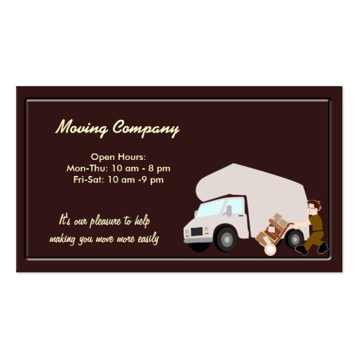 Moving Company Business Card Template (front side)
