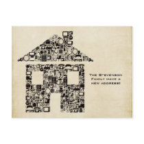 Moving House New Address Notification Note Card Post Card