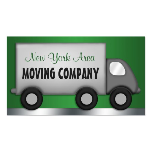 Moving Truck Green Movers Business Cards (front side)