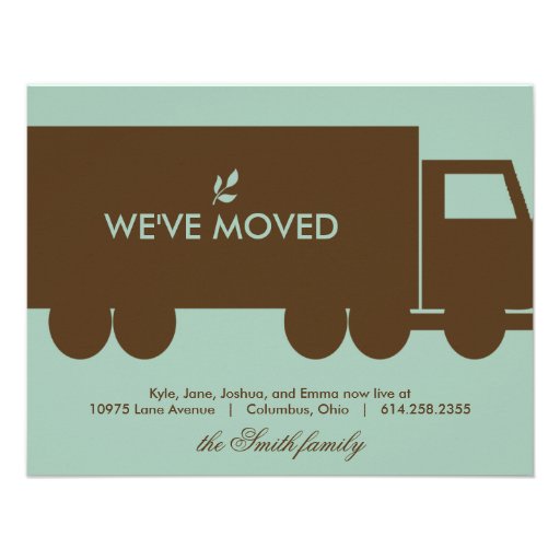 Moving Truck Moving Announcement Card invitation