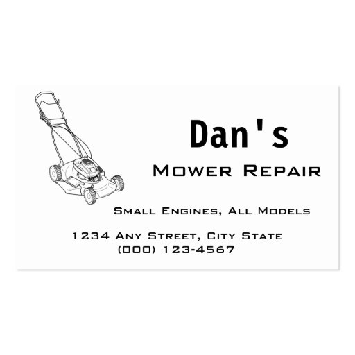 Mower and Small Engine Repair Business Card