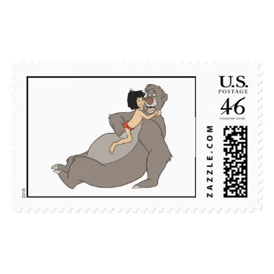 Mowgli Hugs Baloo Disney postage