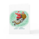 "Mowing Santa" Poster Greeting Card