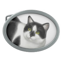 Moxie the Tuxedo Cat Belt Buckle