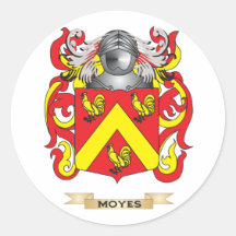 Moyes Coat of Arms (Family Crest) Round Sticker